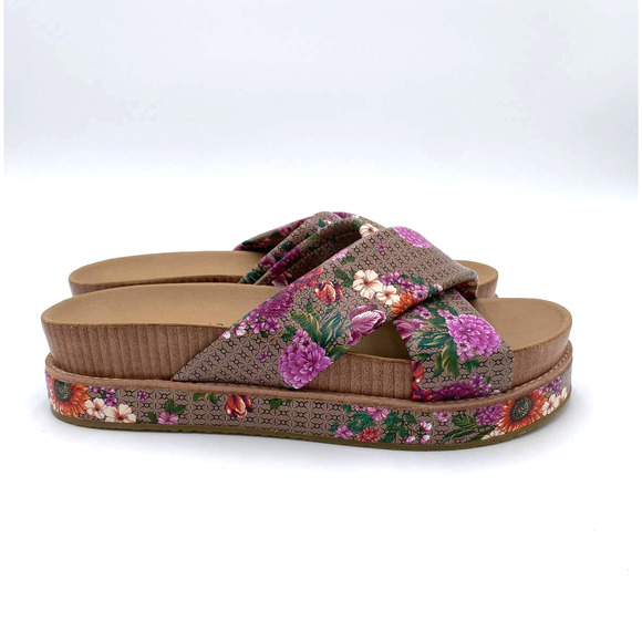 Johnny Was Jenna Floral Crisscross Platform Sandal EUC Woman's SZ: 7.5 WS3122 - Picture 3 of 10